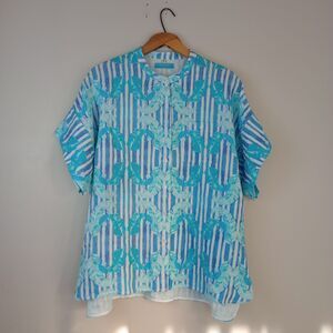 Amanda Johnson Studio Linen Top Bright Quality  Tropical Beach Small Artist
